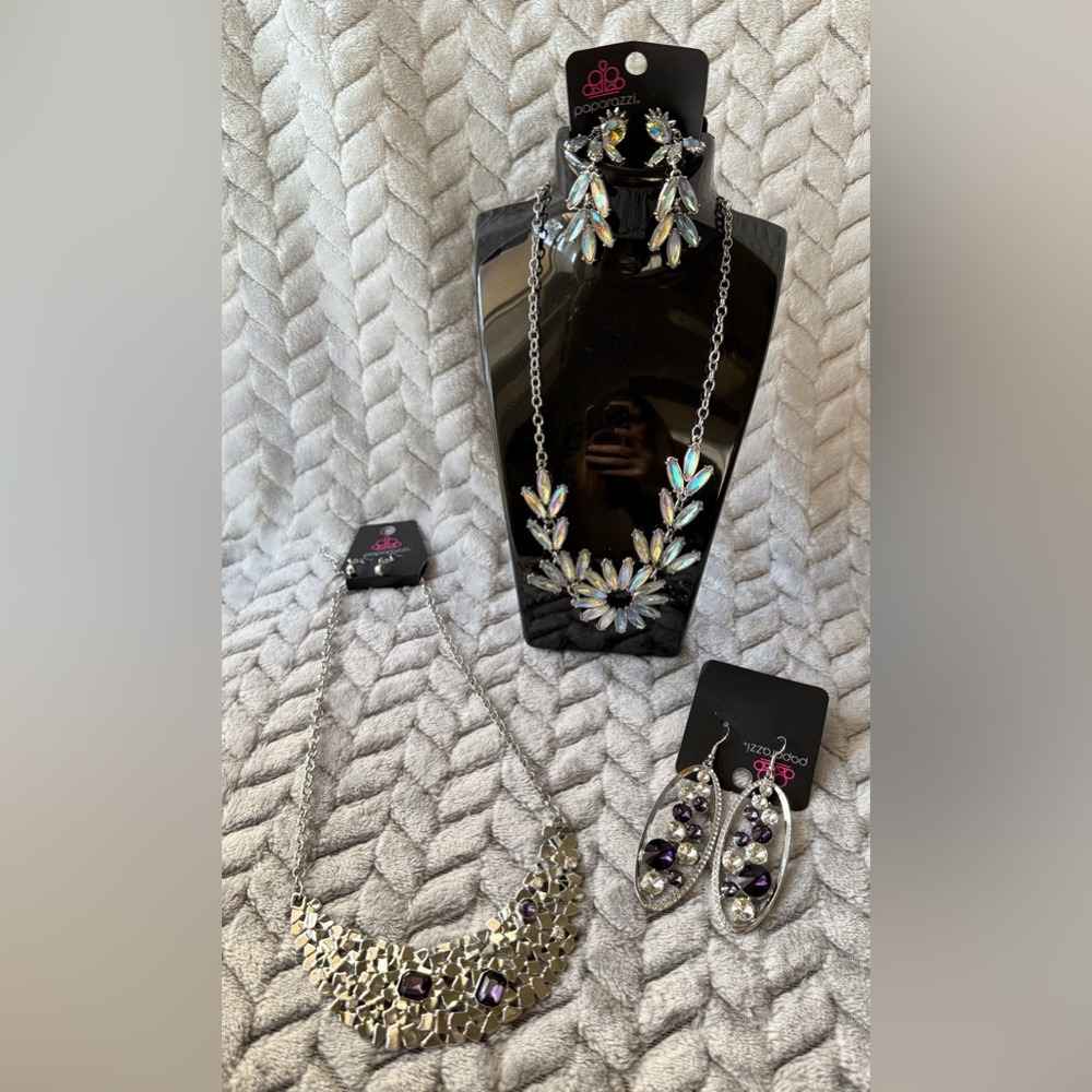 NWT! Elegant Silver and Purple Jewelry Set